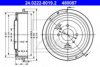 ATE 24.0222-8019.2 Brake Drum
